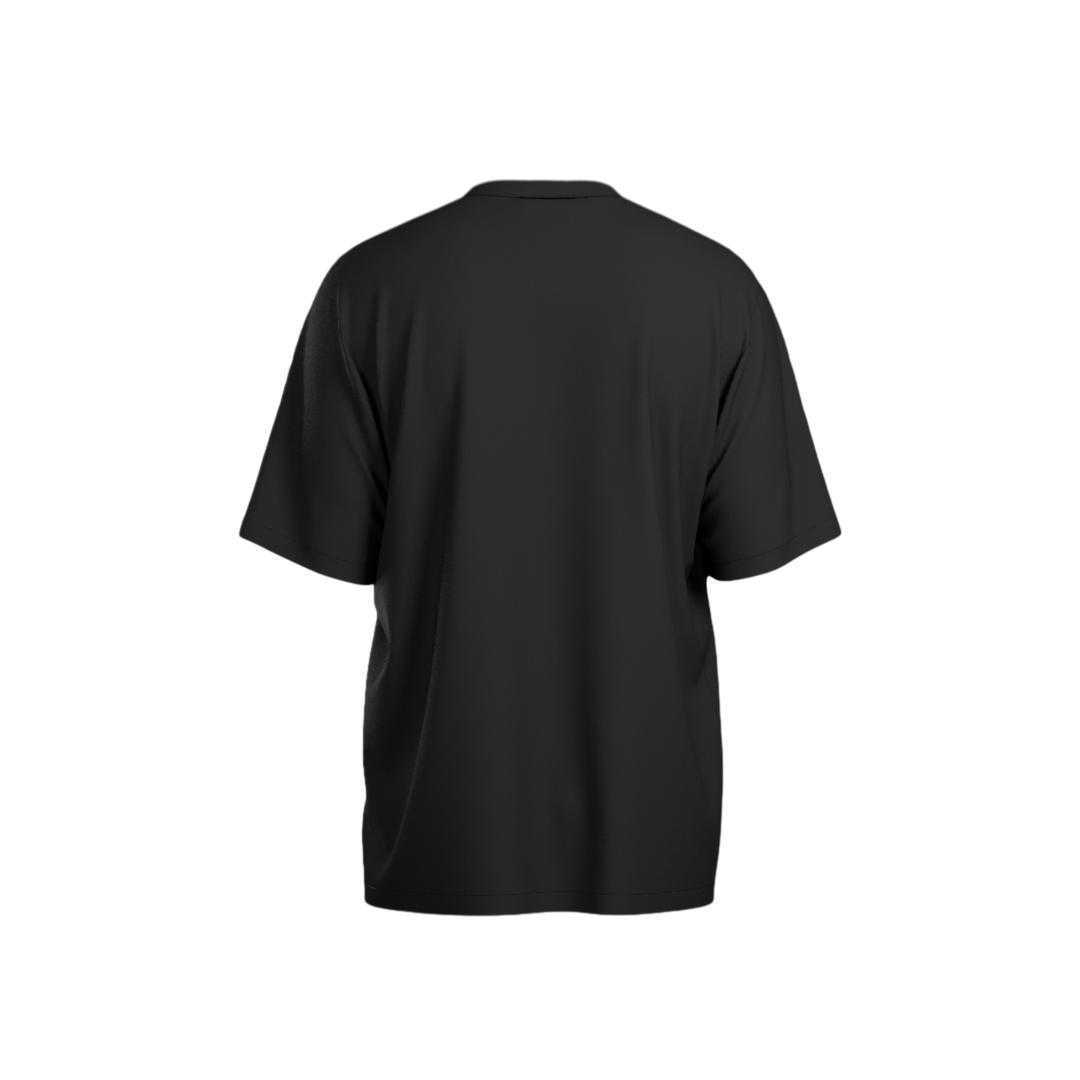 Black t-shirt on a white background